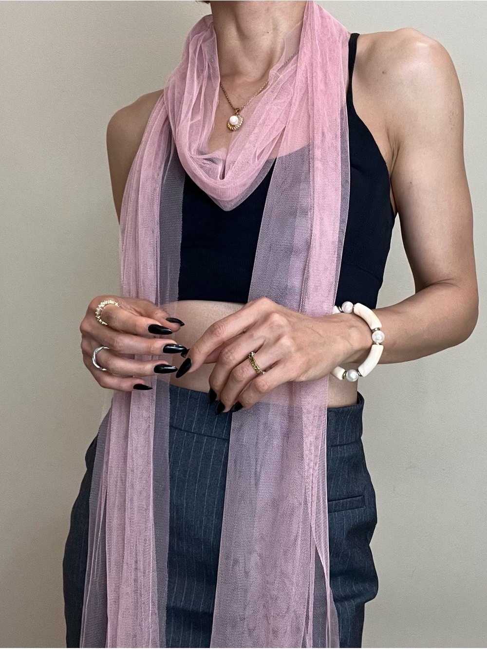 Brand New long pink scarf